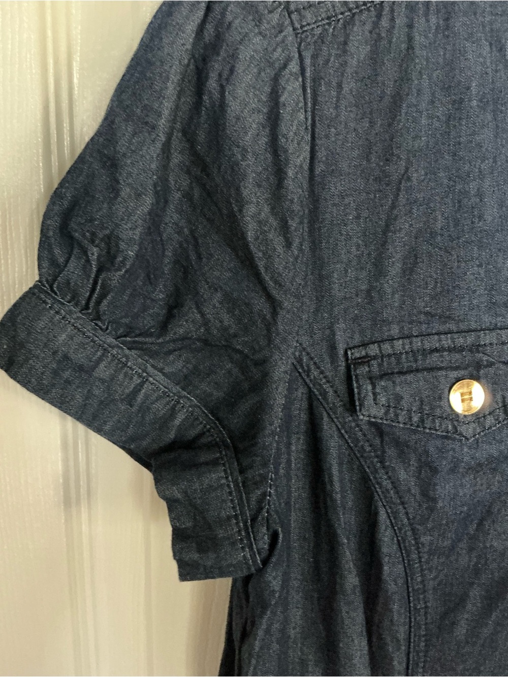 Tommy Hilfiger Dark Navy Short-Sleeve Button Midi Dress - Picture 5 of 7